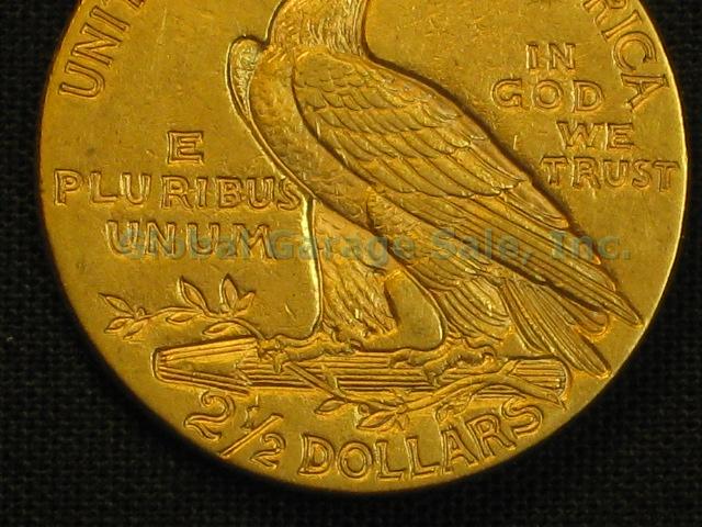 1915 US $2.50 Indian Head Quarter Eagle Gold Piece United States Coin NO RES! 5
