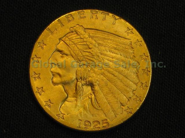 1925 US $2.50 Indian Head Quarter Eagle Gold Piece United States Coin NO RES!