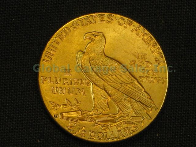 1925 US $2.50 Indian Head Quarter Eagle Gold Piece United States Coin NO RES! 3