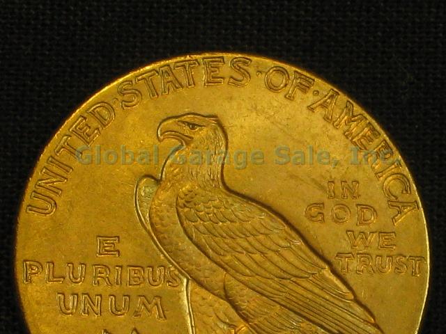 1925 US $2.50 Indian Head Quarter Eagle Gold Piece United States Coin NO RES! 4