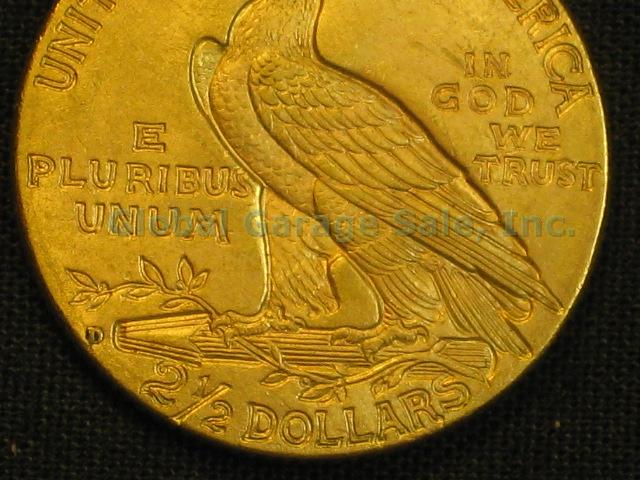 1925 US $2.50 Indian Head Quarter Eagle Gold Piece United States Coin NO RES! 5