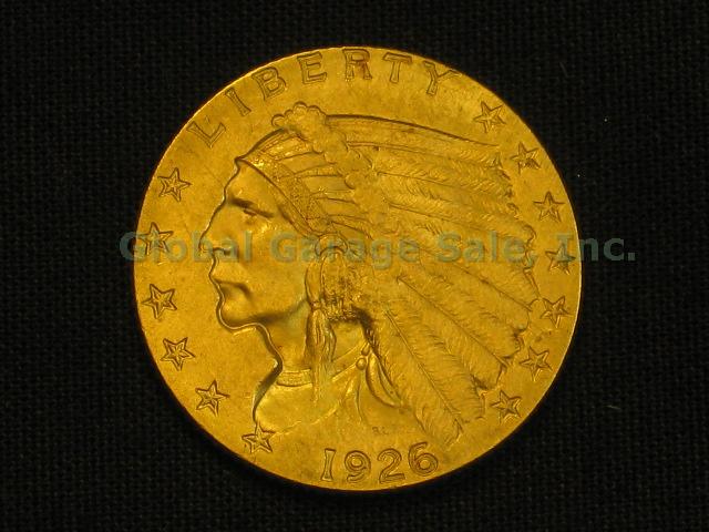 1926 US $2.50 Indian Head Quarter Eagle Gold Piece United States Coin NO RES!