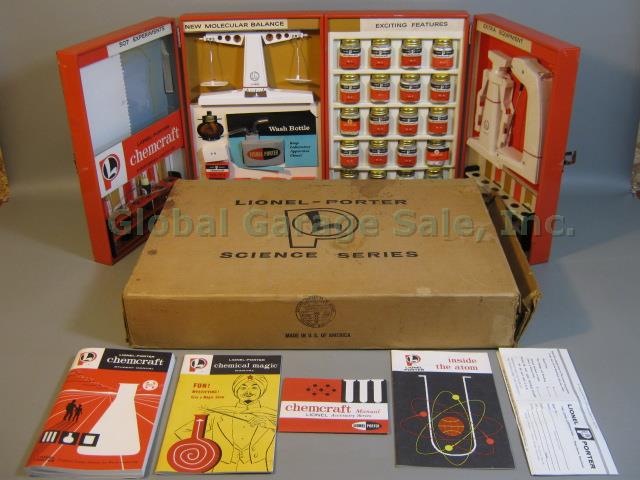 Vtg 1958 Lionel-Porter Science Series Chemcraft Chemistry Lab Set W/ Case Box NR