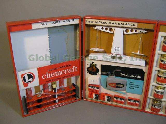 Vtg 1958 Lionel-Porter Science Series Chemcraft Chemistry Lab Set W/ Case Box NR 1