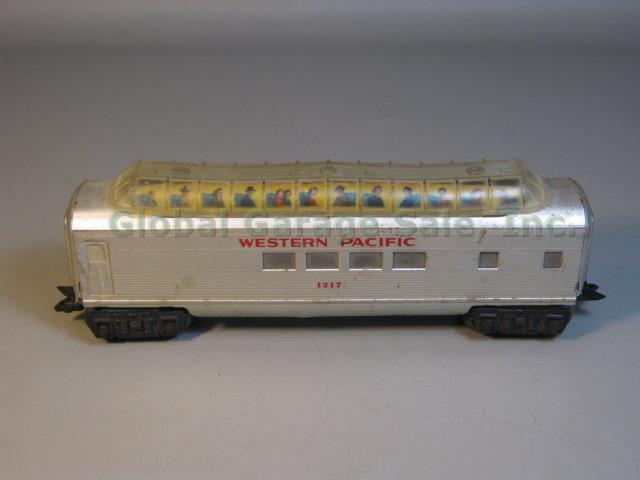 3 Marx Western Pacific Streamline Passenger Cars 2 Domes 1217 + Observation 1007 3