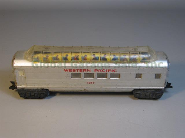 3 Marx Western Pacific Streamline Passenger Cars 2 Domes 1217 + Observation 1007 6