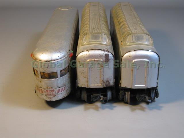 3 Marx Western Pacific Streamline Passenger Cars 2 Domes 1217 + Observation 1007 7