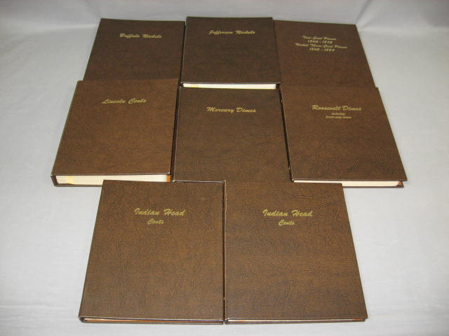 8 Dansco Coin Albums Collection Lot Cents Nickels Dimes