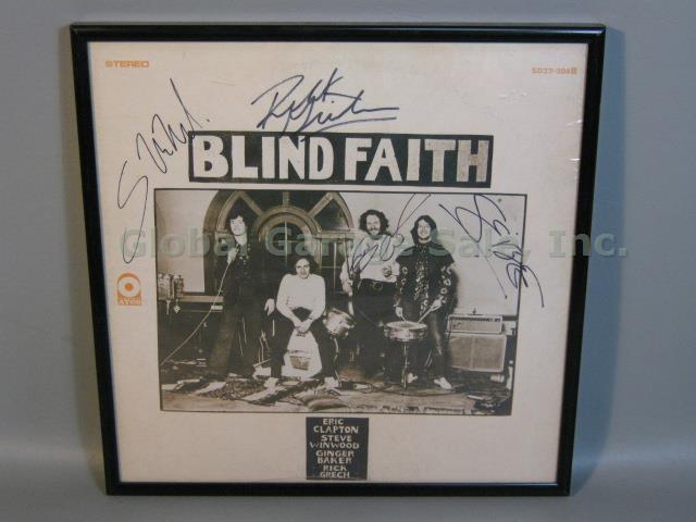 Blind Faith LP Album Hand Signed By 4 Eric Clapton Ginger Baker Steve Winwood