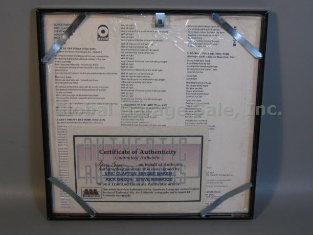 Blind Faith LP Album Hand Signed By 4 Eric Clapton Ginger Baker Steve Winwood 1