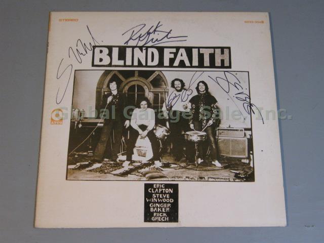 Blind Faith LP Album Hand Signed By 4 Eric Clapton Ginger Baker Steve Winwood 2