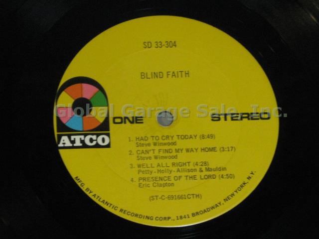 Blind Faith LP Album Hand Signed By 4 Eric Clapton Ginger Baker Steve Winwood 11