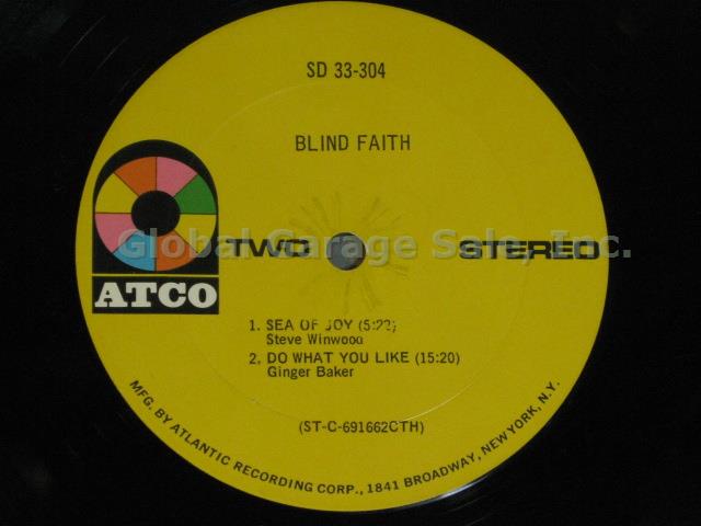 Blind Faith LP Album Hand Signed By 4 Eric Clapton Ginger Baker Steve Winwood 12