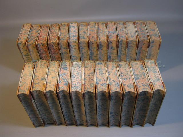 Vtg Antique Charles Dickens Works 25 Vol Set Hardcover Leather 1850s Peterson NR 2