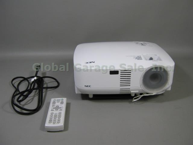 NEC VT480 Projector 1226 Hrs Hours On Lamp 38% Remaining W/ Remote Power Cord NR