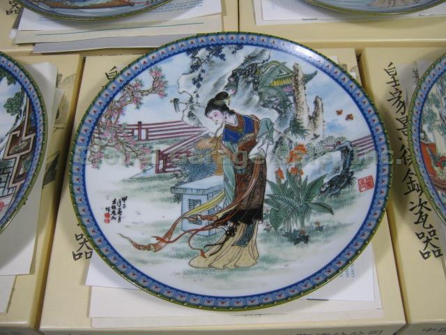 7 1986 Chinese Imperial Jingdezhen Porcelain Beauties Of The Red Mansion Plates 2