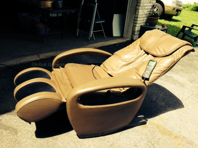 Brookstone Osim iMedic OS-7085 380 Beige Tan Leather Massage Chair W/ Remote NR! 3
