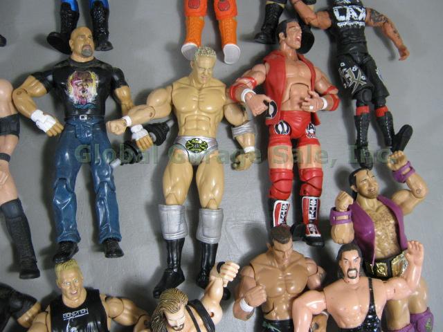 Huge 50+ Piece WWE WCW WWF Jakks Wrestling Figure Collection Lot 1998-2007 NR! 6