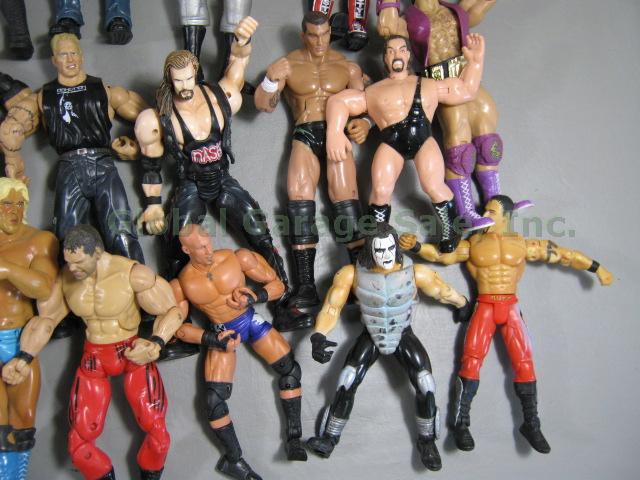 Huge 50+ Piece WWE WCW WWF Jakks Wrestling Figure Collection Lot 1998-2007 NR! 7