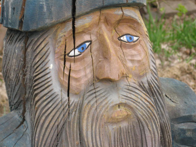 Vintage Carved Wooden Wizard Garden Gnome Wood Carving 3