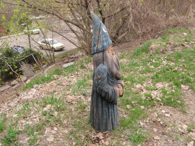 Vintage Carved Wooden Wizard Garden Gnome Wood Carving 5