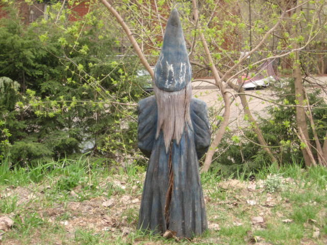Vintage Carved Wooden Wizard Garden Gnome Wood Carving 7