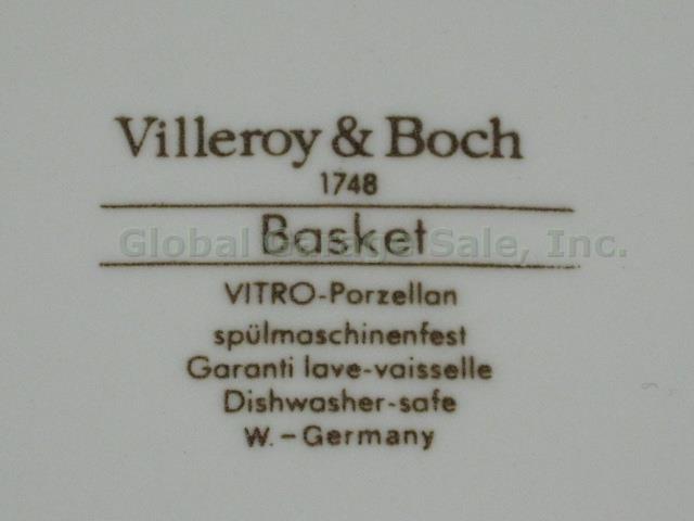 8 Villeroy & Boch Basket Bread & Butter Plates 6 1/4" Brown Backstamp NO RESERVE 3