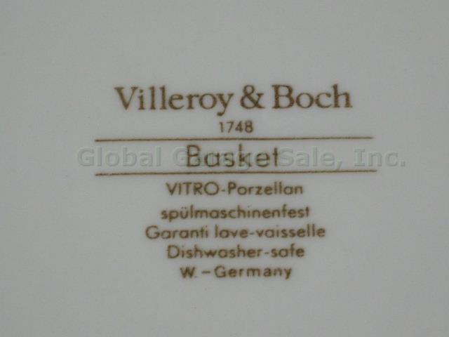 7 Villeroy & Boch Basket Salad Luncheon Plates 8 1/2" Brown Backstamp NO RESERVE 3