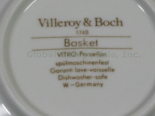 8 Villeroy & Boch Basket Cereal Soup Fruit Dessert Bowls 6" Set Brown Backstamp 3