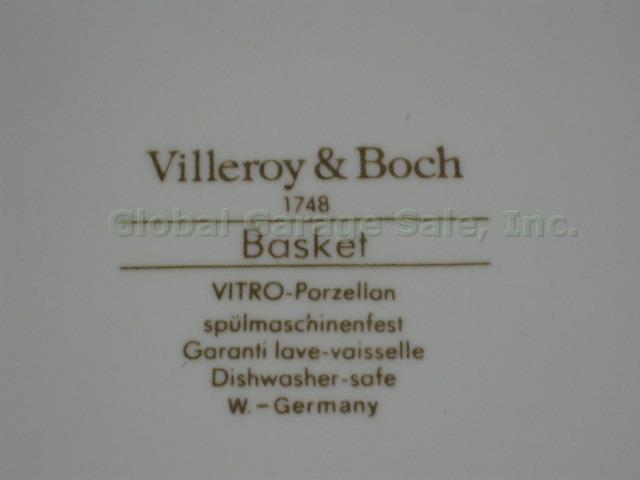 9 Villeroy & Boch Basket Dinner Plates 10.5" 10-1/2" Set Lot Brown Backstamp NR! 3