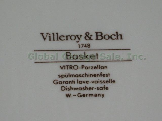 Villeroy & Boch Basket Covered Butter Dish + Lid 8-1/2" x 6-3/8" Brown Backstamp 4