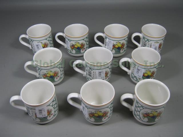 10 Villeroy & Boch Basket 11-Oz Coffee Tea Mugs 3-1/8" x 3-1/2" Black Backstamp 1