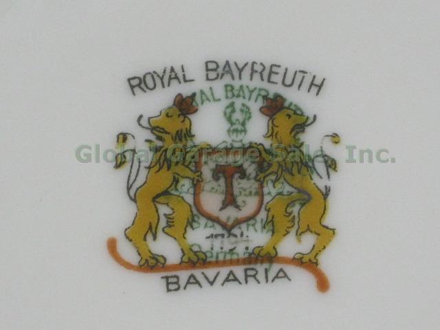 8 Vtg Antique Royal Bayreuth Bavaria Germany Teacups & Saucers Set Lot Blue Pink 5
