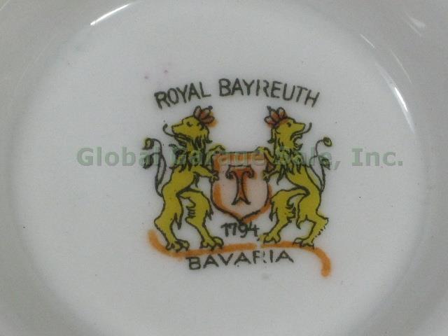 8 Vtg Antique Royal Bayreuth Bavaria Germany Teacups & Saucers Set Lot Blue Pink 9