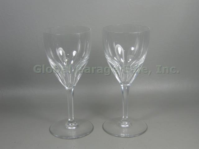 2 Vtg Discontinued Signed Baccarat Genova Cut Crystal Wine Glass Water Goblet 7"