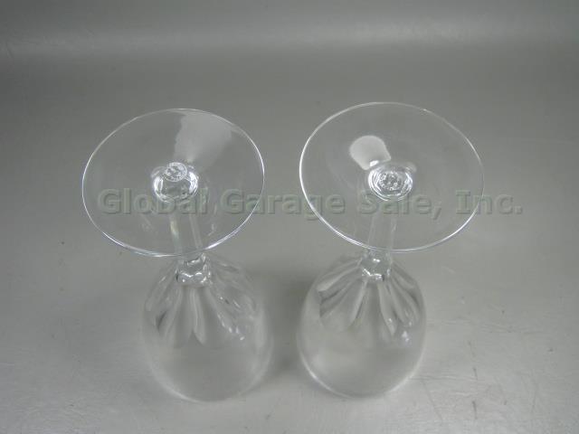 2 Vtg Discontinued Signed Baccarat Genova Cut Crystal Wine Glass Water Goblet 7" 3