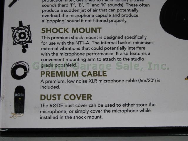 NIB Rode NT1-A Studio Condenser Microphone Recording Solution w/ SM6 Shock Mount 9