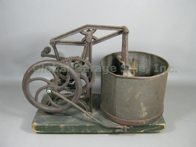Vtg Antique 1865 LS Starrett Mechanical Hand Crank Meat Vegetable Food Chopper