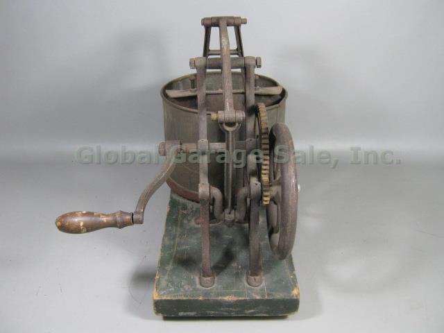 Vtg Antique 1865 LS Starrett Mechanical Hand Crank Meat Vegetable Food Chopper 3