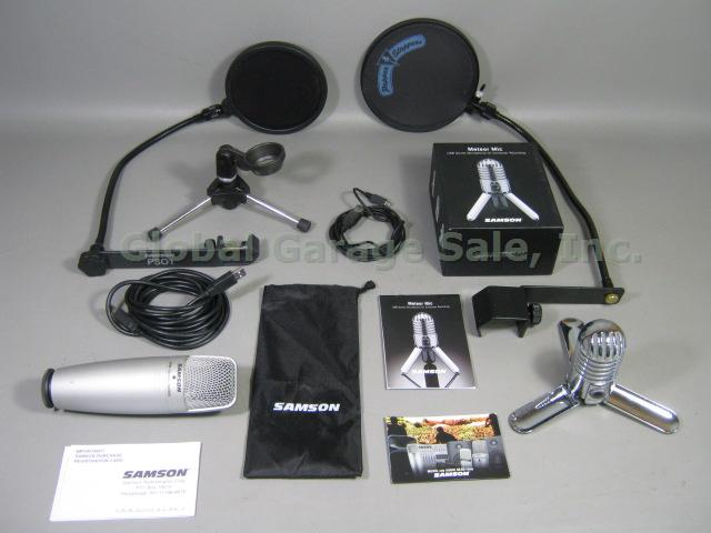 Samson CO1U Condenser Microphone w/ Stand + Cables + Meteor USB Studio Mic ++NR!
