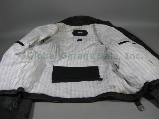 Mens BMW Siena Black Gray Leather Motorcycle Biker Jacket US Size 48R EU 58 NR!! 2