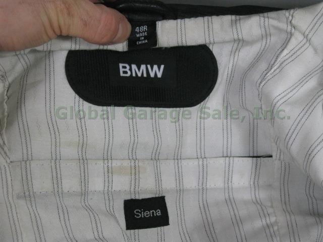 Mens BMW Siena Black Gray Leather Motorcycle Biker Jacket US Size 48R EU 58 NR!! 3