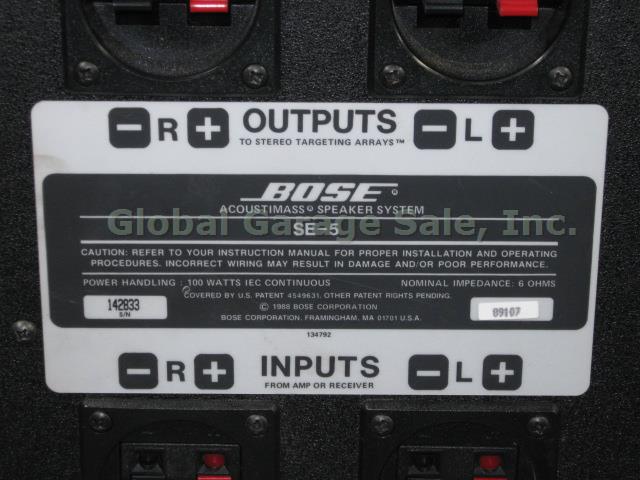 Bose Acoustimass SE-5 Stereo Surround Satellite Speaker System W/ Subwoofer Sub 8