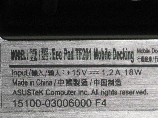 Asus Eee Pad Transformer Prime Tablet TF201 Mobile Keyboard Dock Station NO RES! 5