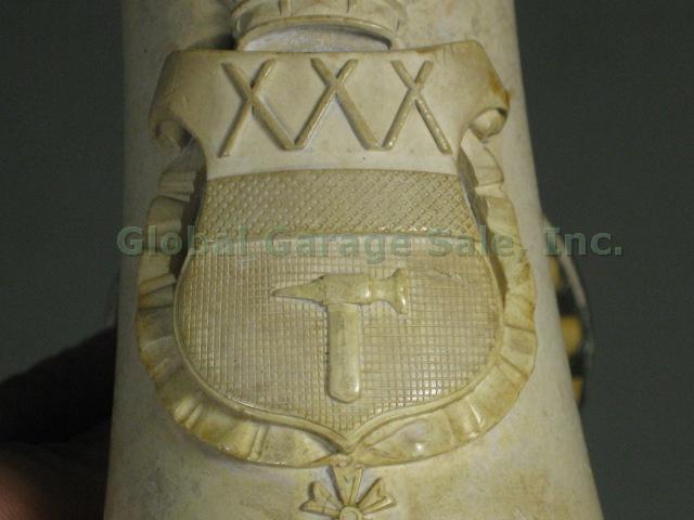 Antique 1832 Austrian Meerschaum Tobacco Pipe w/ Carved Crest & Silver Marks NR! 5