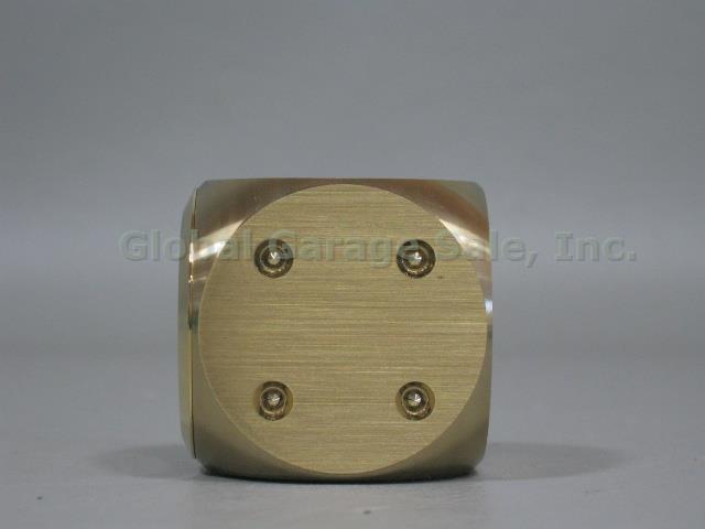 Tiffany & Co Brass Metal Gambling Dice Die Desk Clock 1.5" W/ Pouch Box NO RES!! 2