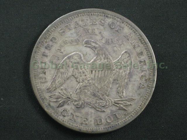 1869 Seated Liberty United States Silver Dollar No Reserve Price! 4