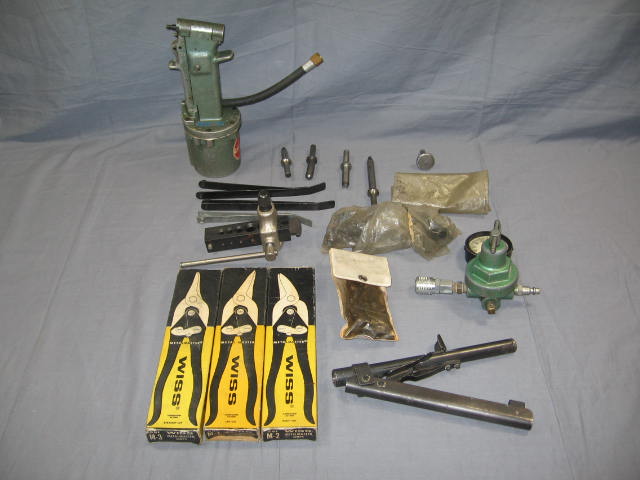 Aircraft Tools Set Kit Cherry Riveter Rivet Gun Heads +