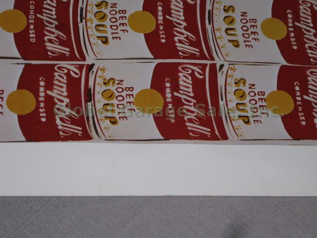 Vtg Andy Warhol 100 Cans Beef Noodle Soup Art Print Poster 1978 Haddads 24"x35" 7