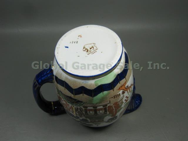 Vtg Antique Buffalo Pottery 1905 Gaudy Blue Willow Transferware Water Pitcher 7" 5